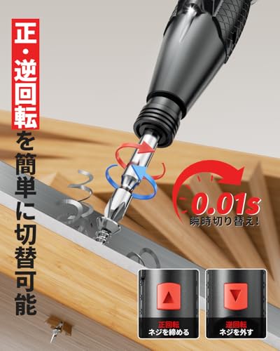 AAL 電動ドライバー 小型 携帯 手持ち Type-C USB充電式 人間工学設計 滑り止め 軽量 手動兼用 高輝度LEDライト 正逆転切り替え 初心者対応 操作簡単 家庭用 DIY用 合金製 ビット 14本付 2026強化版の詳細・まとめ 画像