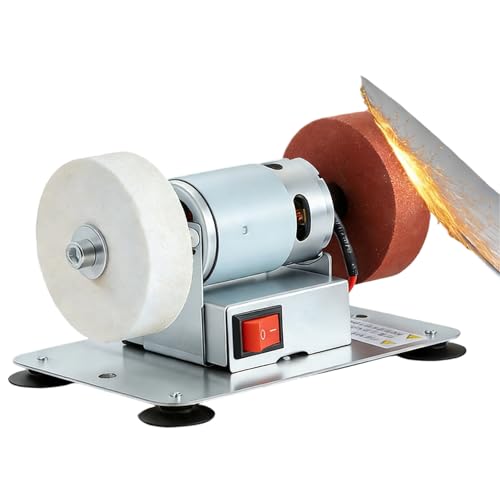 研磨機 電動 小型 卓上グラインダー多【研ぎから仕上げまでこれ一台 研磨・リッシュ・錆落とし】機能全自動錆除去・刃付け研磨機 純銅モーター 長時間連続安定 全自動調速 焼き戻し防止 素材保護 24V安全低電圧 500W以下効率 錆落とし 刃付け バリ取り 金属研磨 包丁研ぎ DIY 工具メンテナンス 家庭用 業務用 5シリーズメタルの外観・全体像 画像