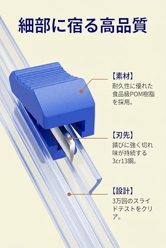 ラップカッター 兼 プレスシールラップ対応 スライド式フィルムディスペンサー 5個セット 食品用 33cm キッチン スロット取り付け 再利用可能 安全設計 (5個セット)の特徴・詳細 画像