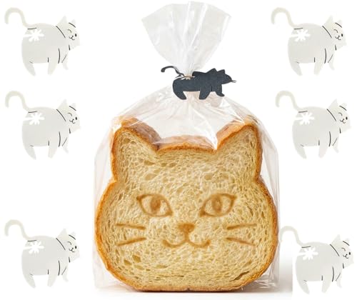 食パン袋 クリップ 6個入 猫のお尻 食品用バッグクリップ パン保存袋 シール留め具 面白い 繰り返し使える 食品保存 キッチン ピクニック 家庭用 業務用 (ホワイト) 1