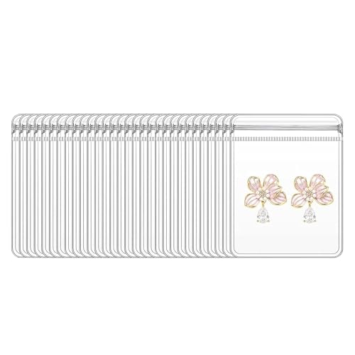 ジュエリー袋 50枚入 pvc アクセサリー 袋 ジップ パッキング ビニール 透明 ミニ ジッパー付き袋 密封 包装袋 防塵 防湿 変色防止 抗酸化 小物ケース (5x7cm) (50)の外観・全体像 画像