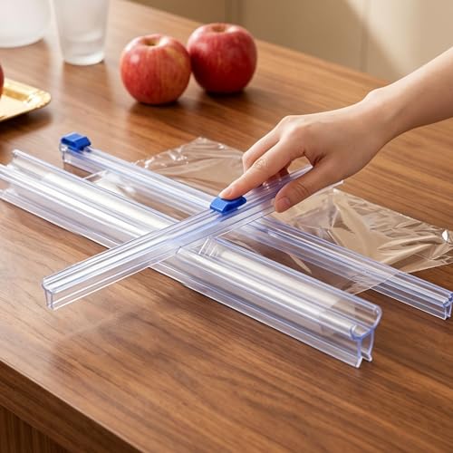 ラップカッター 兼 プレスシールラップ対応 スライド式フィルムディスペンサー 5個セット 食品用 33cm キッチン スロット取り付け 再利用可能 安全設計 (5個セット) 1