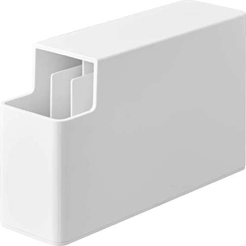 山崎実業(Yamazaki) スリム プラスチックバッグケース ホワイト 約W7×D23.5×H14cm タワー tower 調理用ポリ袋 パン袋 防臭袋 アイラップ収納 収納ケース 3976 1
