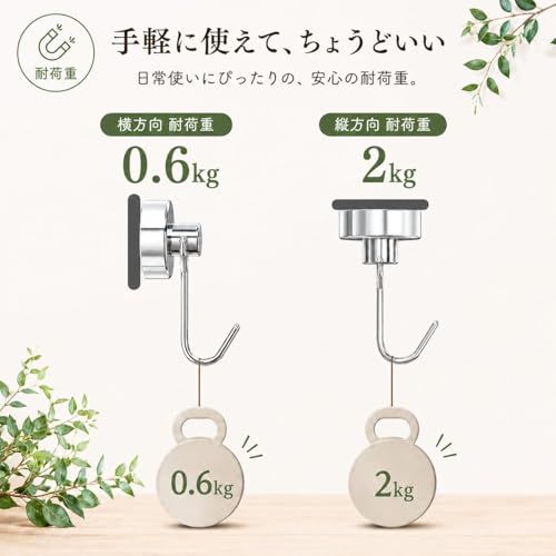 マグネットフック 3個セット 【魅せる収納】 マグネット フック せいろ せいろ干し せいろ収納 吊り下げ 蒸籠 セイロ せいろ蒸し器 フック キッチン レンジフード 磁石 ステンレス 乾燥 耐荷重600gの特徴・詳細 画像