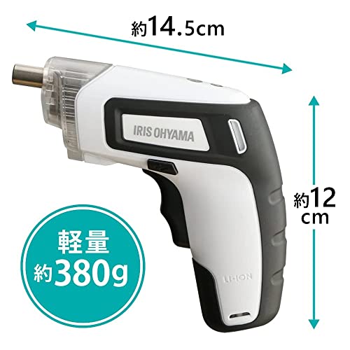 アイリスオーヤマ 電動ドライバー 充電式 RD110-W ホワイトの詳細・まとめ 画像
