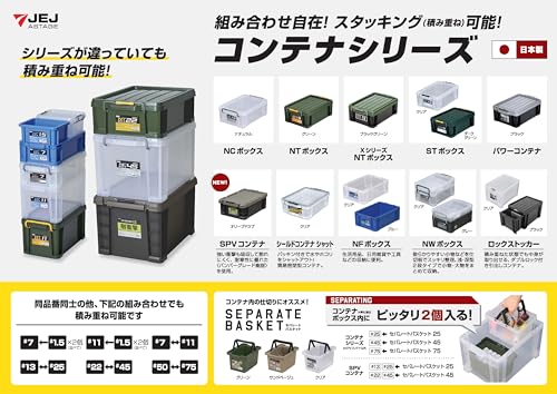 JEJアステージ(JEJ Astage) 収納ボックス NCボックス #25 [幅29.5×奥行44.3×高さ26cm] 日本製 ツールボックス NC BOX 積み重ね可能 防災用品 おもちゃ箱の詳細・まとめ 画像