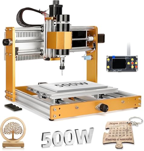 LUNYEE 3018 PRO MAX CNC フライス盤 500W オールメタル CNC ルーターマシン 3 軸リミットスイッチ & 緊急停止 GRBL オフライン制御付き、木材、アクリル、MDF プラスチックの切断用、作業エリア: 300 x 180 x 80mm 1