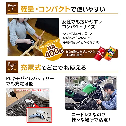 【一家に一台/初心者向けセット】 アイリスプラザ ペン型電動ドライバーセット DIY 電動ドリル 充電式 電動ドライバー 軽量 ドリルドライバー コードレス コンパクト Mitsukin ホワイト 1)3.6Vの特徴・詳細 画像