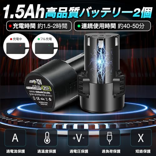 YUUYOU ポリッシャー 車 8段階変速 和式ポリッシャーバフ付き 125mm 1.5Ahバッテリー2個搭載 12V 電動ポリッシャー コードレス 5500RPM 強力 充電式 研磨機 ダブルアクション 偏心構造 残量表示 小型 軽量 豊かな付属品 洗車 車磨き 鏡面磨き 傷消し 艶出し 研磨 ワックス作業 家庭用の特徴・詳細 画像