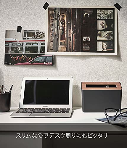 山崎実業(Yamazaki) 蓋付き卓上ゴミ箱 ブラウン 約W22XD9XH15.5cm リン スリムで場所を選ばない 5230の特徴・詳細 画像