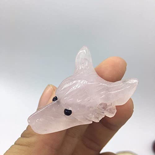 天然ローズクォーツ宝石ウルフヘッドペンダントホールストーンを使った手彫りのジュエリー作り ZFUGEDRLIの特徴・詳細 画像