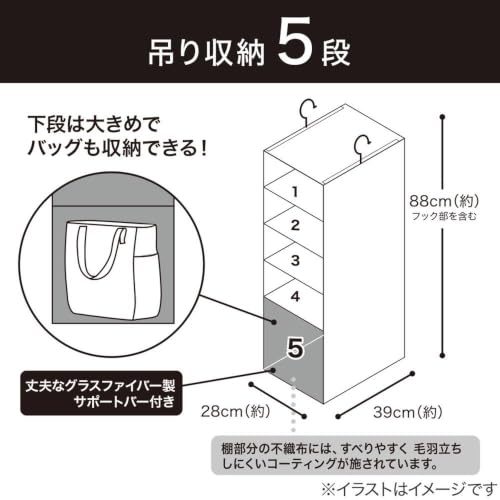 ニトリ(NITORI) 吊り収納 5段 EB2c01 モカ 2115200001578の詳細・まとめ 画像