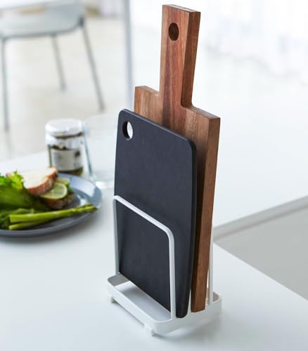 山崎実業(Yamazaki) まな板スタンド ホワイト 約W12XD9XH12cm プレート Plate まな板収納 2496の詳細・まとめ 画像