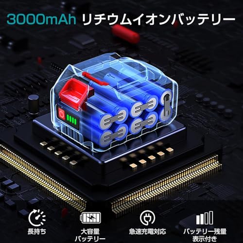 ONEVAN 【7000RPM高速回転・替刃3枚付き】丸のこ 丸ノコ 充電式 丸鋸 コードレス 電動丸ノコ 本体のみ (本体+バッテリーX2)の詳細・まとめ 画像