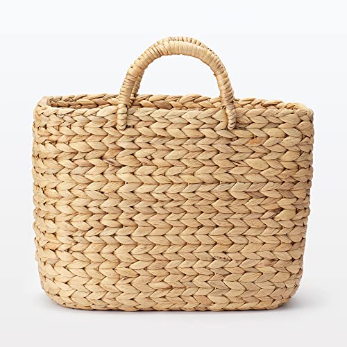 無印良品 持ち手付オーバルバスケット 大 幅37×奥行18.5×高さ26cm ウォーターヒヤシンス 12057796 カゴ かごの詳細・まとめ 画像